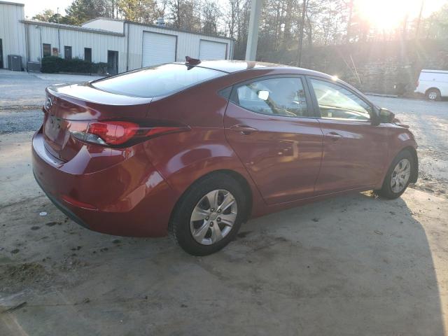 5NPDH4AEXGH761840 - 2016 HYUNDAI ELANTRA SE RED photo 3