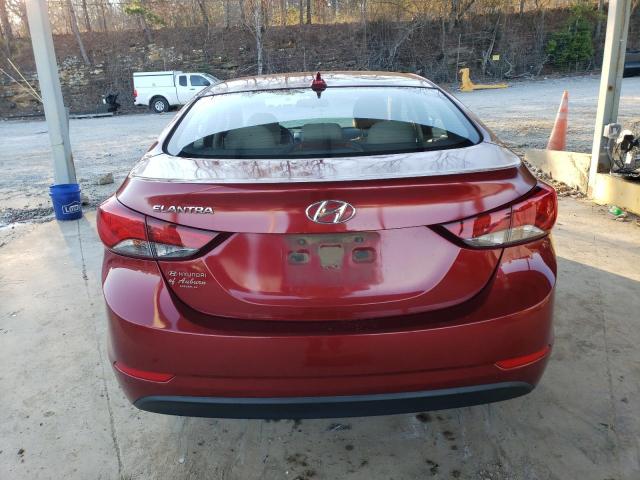 5NPDH4AEXGH761840 - 2016 HYUNDAI ELANTRA SE RED photo 6