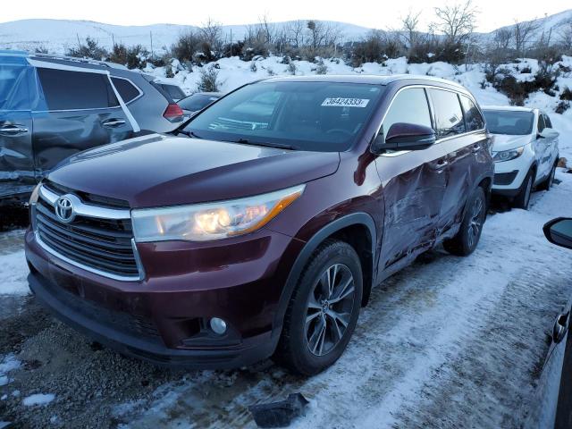 5TDJKRFHXGS302676 - 2016 TOYOTA HIGHLANDER XLE 栗色 照片 1