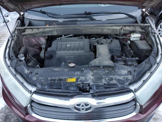5TDJKRFHXGS302676 - 2016 TOYOTA HIGHLANDER XLE 栗色 照片 12