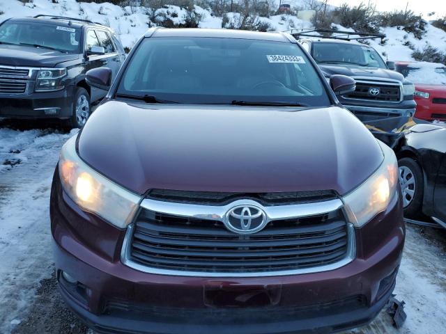 5TDJKRFHXGS302676 - 2016 TOYOTA HIGHLANDER XLE 栗色 照片 5
