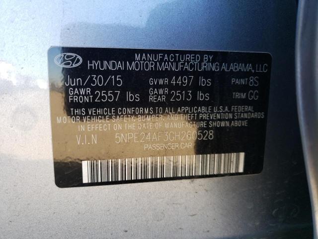 5NPE24AF3GH260528 - 2016 HYUNDAI SONATA SE SILVER photo 12