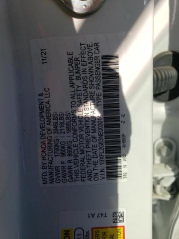 19XFL2G83NE003014 - 2022 HONDA CIVIC SPORT 白色 照片 12