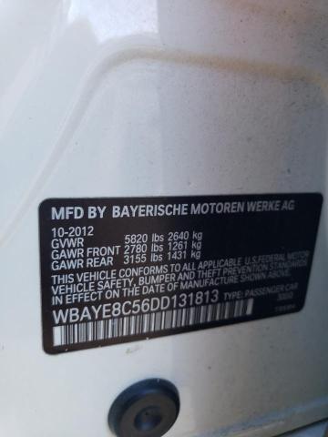 WBAYE8C56DD131813 - 2013 BMW 750 LI WHITE photo 12