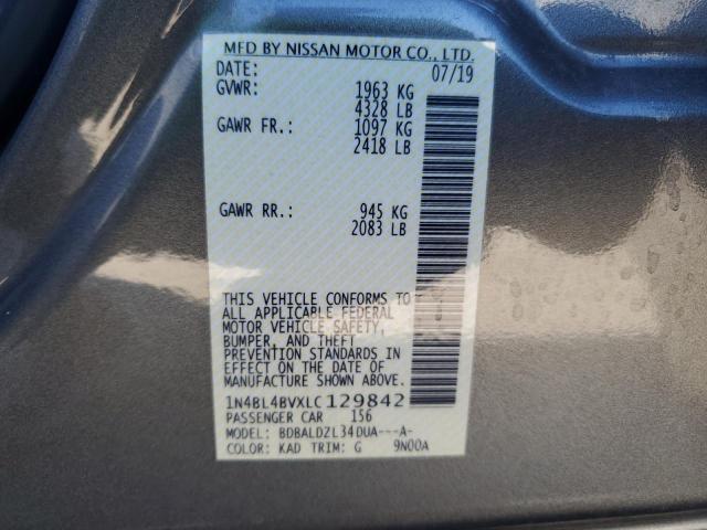 1N4BL4BVXLC129842 - 2020 NISSAN ALTIMA S GRAY photo 13