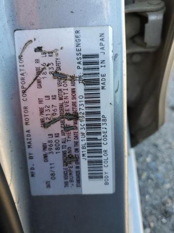 JM1BL1UF3C1527310 - 2012 MAZDA 3 I SILVER photo 12