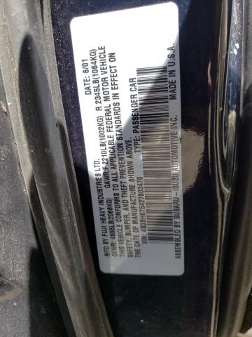 4S3BH675427603470 - 2002 SUBARU LEGACY OUTBACK AWP 蓝色 照片 10