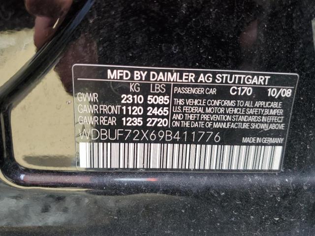 WDBUF72X69B411776 - 2009 MERCEDES-BENZ E 550 BLACK photo 12