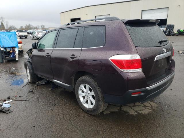 5TDBK3EH5DS227870 - 2013 TOYOTA HIGHLANDER BASE MAROON photo 2