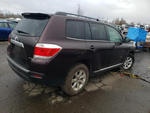 5TDBK3EH5DS227870 - 2013 TOYOTA HIGHLANDER BASE Марун фото 3