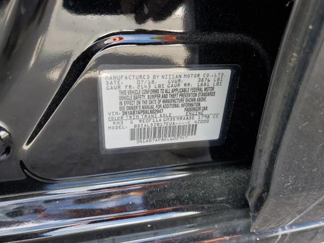 3N1AB7AP8KL602947 - 2019 NISSAN SENTRA S BLACK photo 12