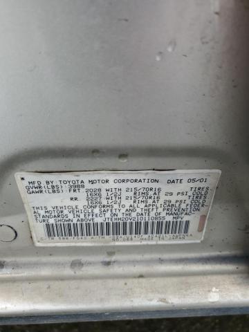 JTEHH20V210110855 - 2001 TOYOTA RAV4 SILVER photo 13