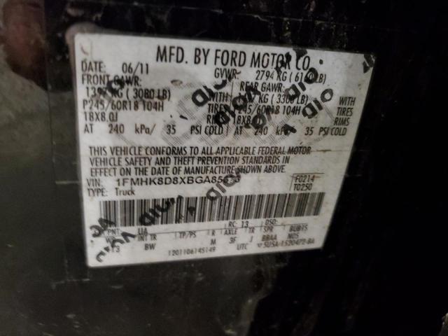 1FMHK8D8XBGA85673 - 2011 FORD EXPLORER XLT BLACK photo 13