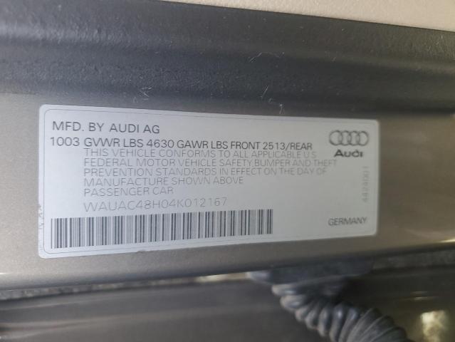 WAUAC48H04K012167 - 2004 AUDI A4 1.8 CABRIOLET GRAY photo 12