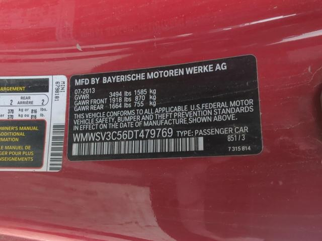 WMWSV3C56DT479769 - 2013 MINI COOPER S RED photo 10