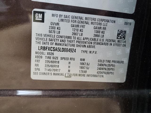 LRBFXCSA5LD084924 - 2020 BUICK ENVISION ESSENCE BROWN photo 13