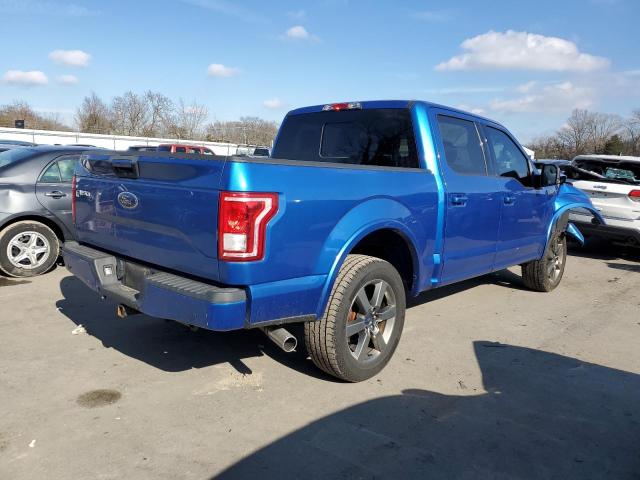 1FTEW1EF4FKE46057 - 2015 FORD F150 SUPERCREW BLUE photo 3