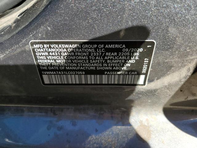 1VWMA7A31LC027059 - 2020 VOLKSWAGEN PASSAT R-LINE Grafit foto 12
