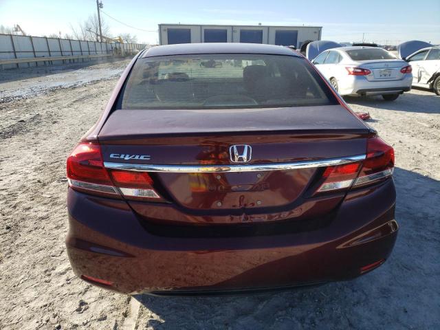 2HGFB2F55FH540940 - 2015 HONDA CIVIC LX RED photo 6