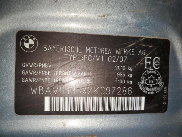 WBAVH135X7KC97286 - 2007 BMW 323 I BLUE photo 12