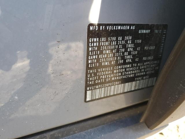 WVGTMPE23NP072941 - 2022 VOLKSWAGEN ID.4 PRO S ლურჯი ფოტო 12