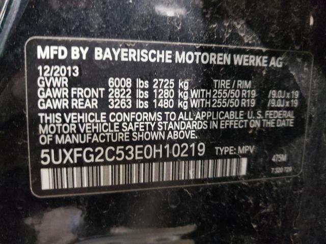 5UXFG2C53E0H10219 - 2014 BMW X6 XDRIVE35I BLACK photo 12