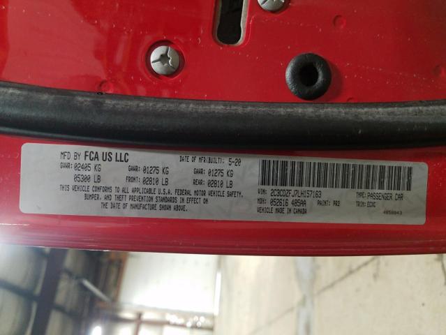 2C3CDZFJ7LH157163 - 2020 DODGE CHALLENGER R/T SCAT PACK RED photo 10