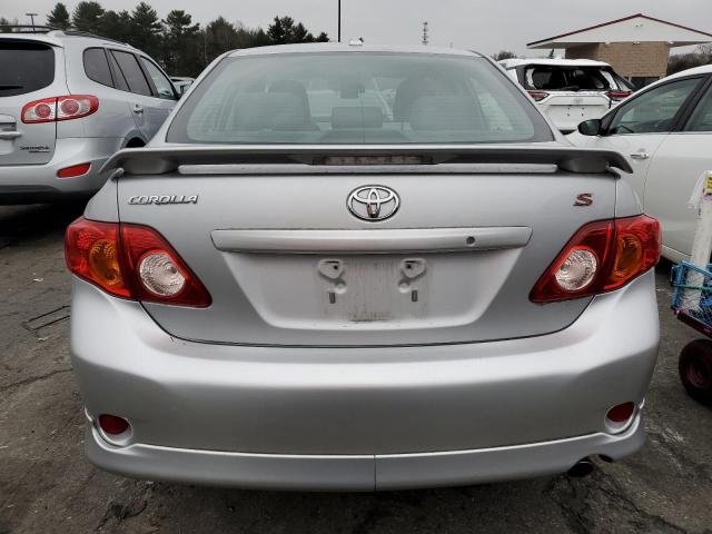 1NXBU4EE7AZ174677 - 2010 TOYOTA COROLLA BASE SILVER photo 6