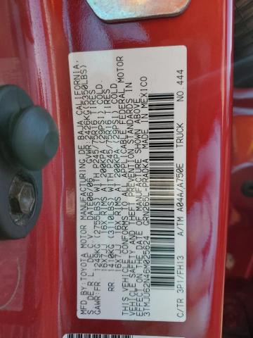 3TMJU62N46M025624 - 2006 TOYOTA TACOMA DOUBLE CAB PRERUNNER RED photo 12