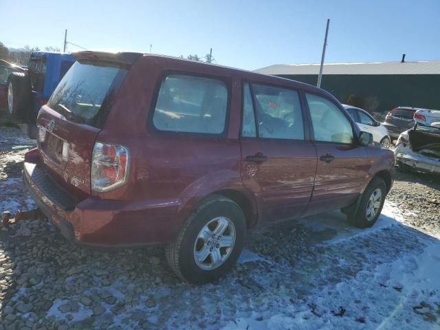 5FNYF18186B023184 - 2006 HONDA PILOT LX BURGUNDY photo 3