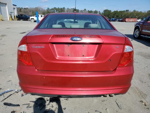 3FAHP0GA4AR283250 - 2010 FORD FUSION S RED photo 6