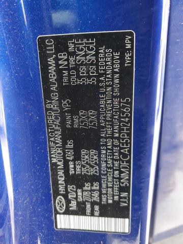 5NMJFCAE5PH245675 - 2023 HYUNDAI TUCSON SEL BLUE photo 12