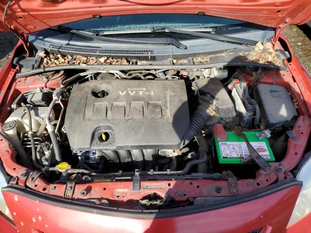 2T1BU4EE0AC294337 - 2010 TOYOTA COROLLA BASE RED photo 11