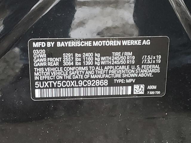 5UXTY5C0XL9C92868 - 2020 BMW X3 XDRIVE30I GRAY photo 12