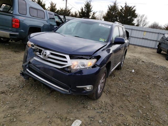 5TDZA3EH6CS023224 - 2012 TOYOTA HIGHLANDER BASE BLUE photo 1