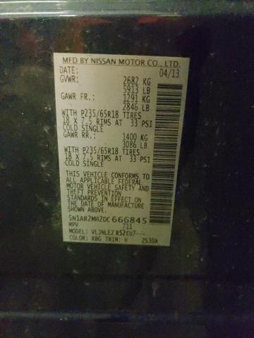 5N1AR2MM2DC666845 - 2013 NISSAN PATHFINDER S BLUE photo 13