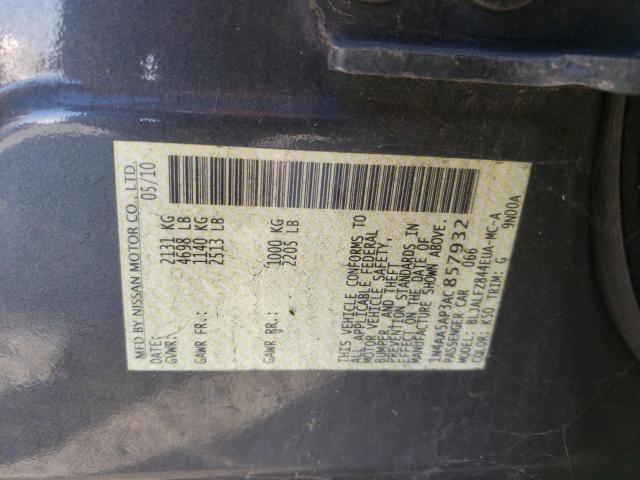 1N4AA5AP3AC857932 - 2010 NISSAN MAXIMA S GRAY photo 12