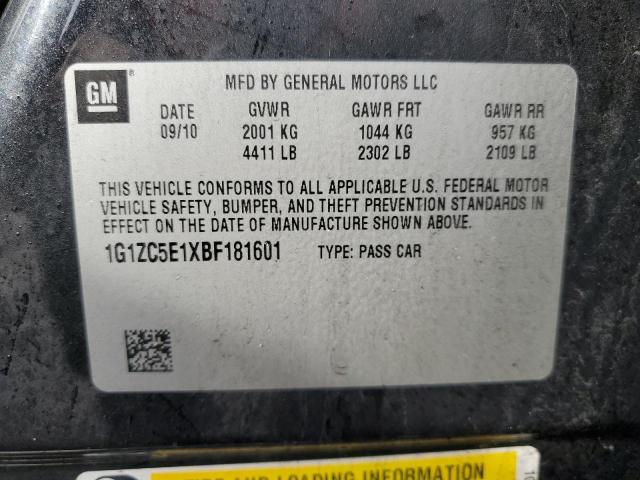 1G1ZC5E1XBF181601 - 2011 CHEVROLET MALIBU 1LT BLACK photo 12