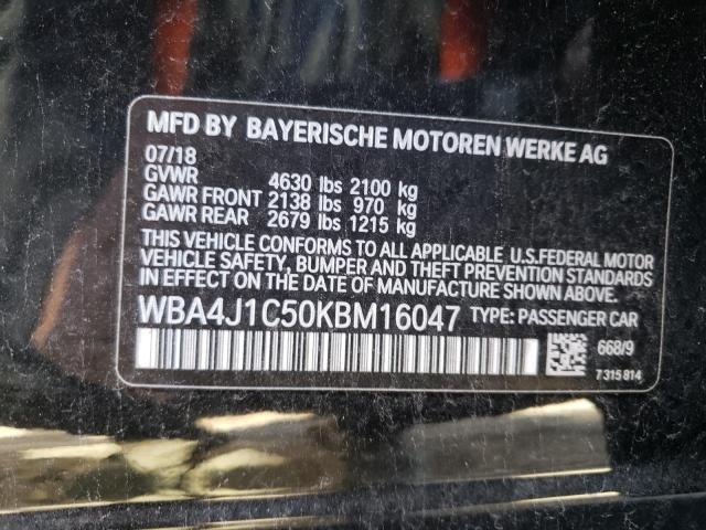 WBA4J1C50KBM16047 - 2019 BMW 430I GRAN COUPE BLACK photo 12