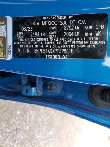 3KPF54ADXPE528618 - 2023 KIA FORTE GT LINE BLUE photo 12