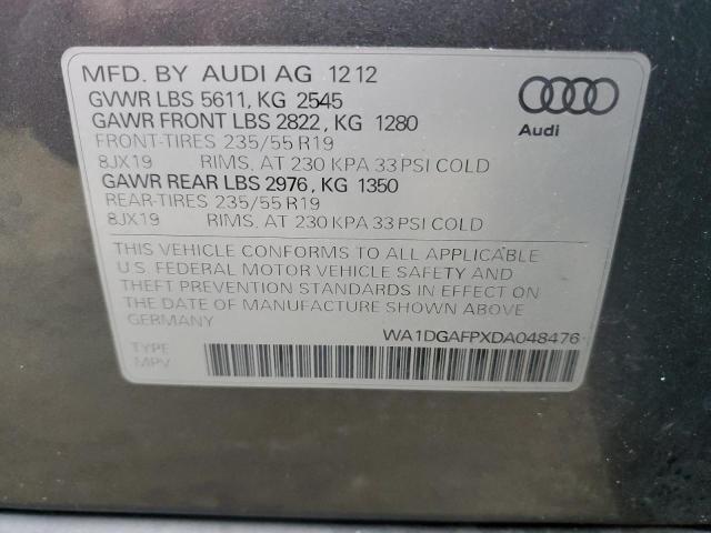 WA1DGAFPXDA048476 - 2013 AUDI Q5 PREMIUM PLUS GRAY photo 12