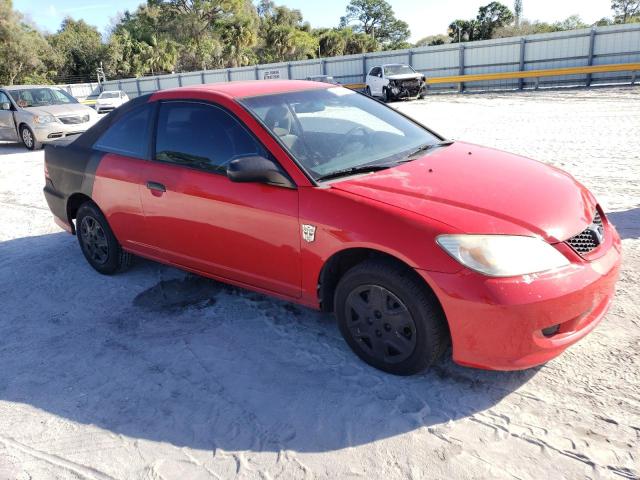 1HGEM22144L046237 - 2004 HONDA CIVIC DX VP RED photo 4