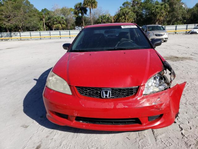 1HGEM22144L046237 - 2004 HONDA CIVIC DX VP RED photo 5