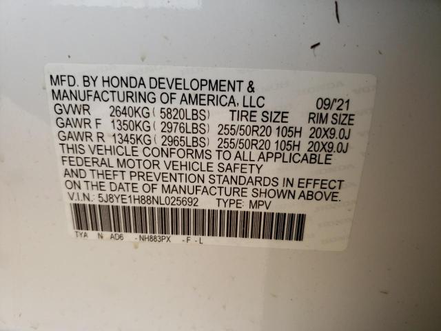 5J8YE1H88NL025692 - 2022 ACURA MDX ADVANCE WHITE photo 13