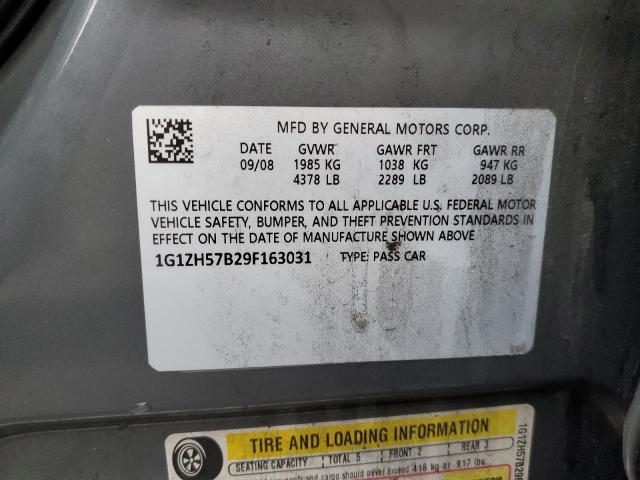 1G1ZH57B29F163031 - 2009 CHEVROLET MALIBU 1LT Сұр фото 12