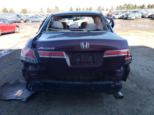 1HGCP2F46CA218555 - 2012 HONDA ACCORD LXP BURGUNDY photo 6