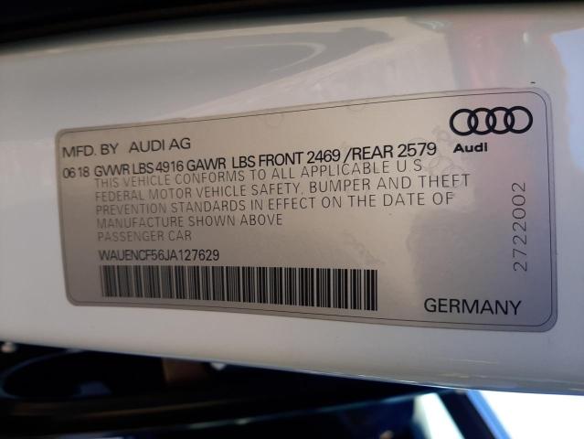 WAUENCF56JA127629 - 2018 AUDI A5 PREMIUM PLUS S-LINE WHITE photo 13