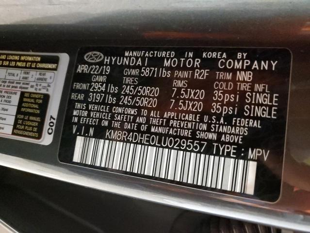 KM8R4DHE0LU029557 - 2020 HYUNDAI PALISADE SEL GRAY photo 12