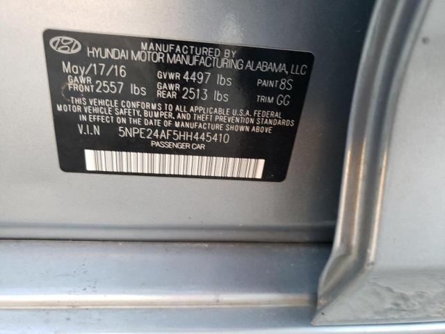 5NPE24AF5HH445410 - 2017 HYUNDAI SONATA SE SILVER photo 12