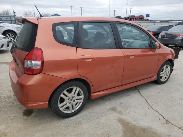 JHMGD38607S018119 - 2007 HONDA FIT S ORANGE photo 3